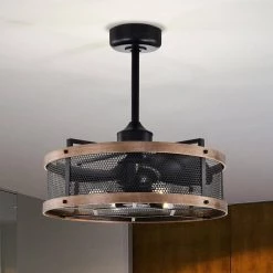 Laxsi 24 in. 6-Light Indoor Matte Black and Faux Wood Grain Finish Ceiling Fan with Light Kit by Warehouse of Tiffany 17 Laxsi 24 in. 6-Light Indoor Matte Black and Faux Wood Grain Finish Ceiling Fan with Light Kit by Warehouse of Tiffany -Warehouse of Tiffany Shop matte black warehouse of tiffany ceiling fans with lights dl01p37ib 1f 1000