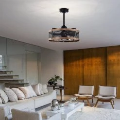 Laxsi 24 in. 6-Light Indoor Matte Black and Faux Wood Grain Finish Ceiling Fan with Light Kit by Warehouse of Tiffany 21 Laxsi 24 in. 6-Light Indoor Matte Black and Faux Wood Grain Finish Ceiling Fan with Light Kit by Warehouse of Tiffany -Warehouse of Tiffany Shop matte black warehouse of tiffany ceiling fans with lights dl01p37ib 31 1000