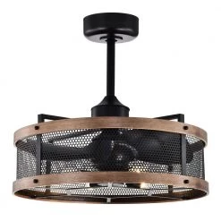 Laxsi 24 in. 6-Light Indoor Matte Black and Faux Wood Grain Finish Ceiling Fan with Light Kit by Warehouse of Tiffany 16 Laxsi 24 in. 6-Light Indoor Matte Black and Faux Wood Grain Finish Ceiling Fan with Light Kit by Warehouse of Tiffany -Warehouse of Tiffany Shop matte black warehouse of tiffany ceiling fans with lights dl01p37ib 4f 1000