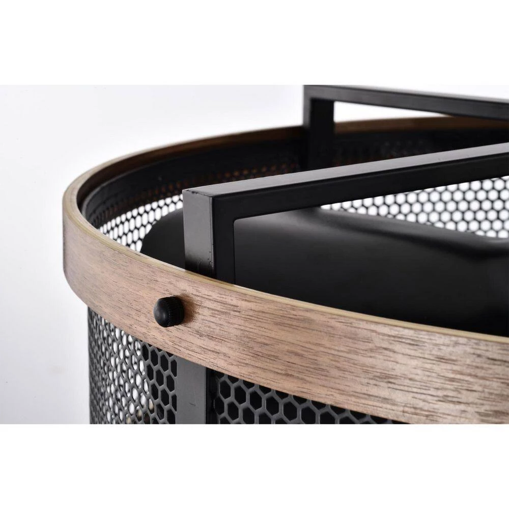 Laxsi 24 in. 6-Light Indoor Matte Black and Faux Wood Grain Finish Ceiling Fan with Light Kit by Warehouse of Tiffany 4 Laxsi 24 in. 6-Light Indoor Matte Black and Faux Wood Grain Finish Ceiling Fan with Light Kit by Warehouse of Tiffany - Image 2