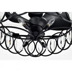 Dakanda 23.6 in. 6-Light Indoor Matte Black Finish Ceiling Fan with Light Kit and Remote by Warehouse of Tiffany -Warehouse of Tiffany Shop matte black warehouse of tiffany ceiling fans with lights dl02p03mb fa 1000