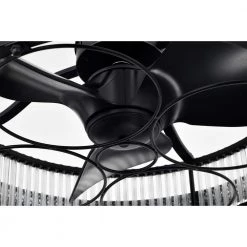 Daciana 28 in. 1-Light Indoor Matte Black Finish Ceiling Fan with Light Kit by Warehouse of Tiffany -Warehouse of Tiffany Shop matte black warehouse of tiffany ceiling fans with lights dl05p01mb 1d 1000