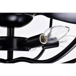 Adeline 26 in. 6-Light Indoor Matte Black Finish Ceiling Fan with Light Kit and Remote by Warehouse of Tiffany -Warehouse of Tiffany Shop matte black warehouse of tiffany ceiling fans with lights dw01w35ib 44 1000