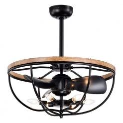 Adeline 26 in. 6-Light Indoor Matte Black Finish Ceiling Fan with Light Kit and Remote by Warehouse of Tiffany -Warehouse of Tiffany Shop matte black warehouse of tiffany ceiling fans with lights dw01w35ib 4f 1000