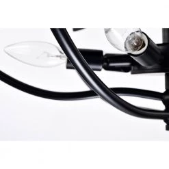 Adeline 26 in. 6-Light Indoor Matte Black Finish Ceiling Fan with Light Kit and Remote by Warehouse of Tiffany -Warehouse of Tiffany Shop matte black warehouse of tiffany ceiling fans with lights dw01w35ib 76 1000