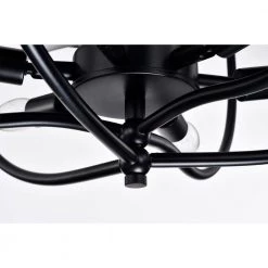 Adeline 26 in. 6-Light Indoor Matte Black Finish Ceiling Fan with Light Kit and Remote by Warehouse of Tiffany -Warehouse of Tiffany Shop matte black warehouse of tiffany ceiling fans with lights dw01w35ib fa 1000