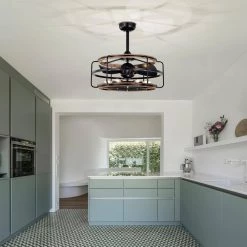 Amable 26 in. 6-Light Indoor Matte Black Finish Ceiling Fan with Light Kit and Remote by Warehouse of Tiffany -Warehouse of Tiffany Shop matte black warehouse of tiffany ceiling fans with lights dw01w41ib 31 1000