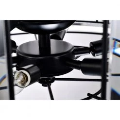 Livia 25 in. 6-Light Indoor Matte Black Ceiling Fan with Kit and Remote by Warehouse of Tiffany -Warehouse of Tiffany Shop matte black warehouse of tiffany ceiling fans with lights dw01w49mb 44 1000