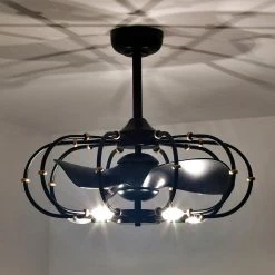 Mill 26 in. 5-Light Indoor Matte Black Ceiling Fan with Light Kit by Warehouse of Tiffany -Warehouse of Tiffany Shop matte black warehouse of tiffany ceiling fans with lights dw01w59bg c3 1000