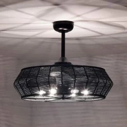 Lauritz 28 in. 6-Light Indoor Matte Black and Black Rattan Finish Ceiling Fan with Light Kit by Warehouse of Tiffany 15 Lauritz 28 in. 6-Light Indoor Matte Black and Black Rattan Finish Ceiling Fan with Light Kit by Warehouse of Tiffany -Warehouse of Tiffany Shop matte black warehouse of tiffany ceiling fans with lights dw01w64bl c3 1000