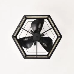 Neira 27 in. 6-Light Indoor Matte Black and Woven Rattan Finish Ceiling Fan with Light Kit by Warehouse of Tiffany -Warehouse of Tiffany Shop matte black warehouse of tiffany ceiling fans with lights dy03y03mb 44 1000