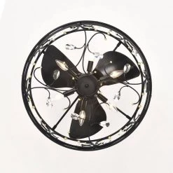 Raja 24 in. 6-Light Indoor Matte Black Ceiling Fan with Light Kit by Warehouse of Tiffany 14 Raja 24 in. 6-Light Indoor Matte Black Ceiling Fan with Light Kit by Warehouse of Tiffany -Warehouse of Tiffany Shop matte black warehouse of tiffany ceiling fans with lights dy04y04mg 1d 1000