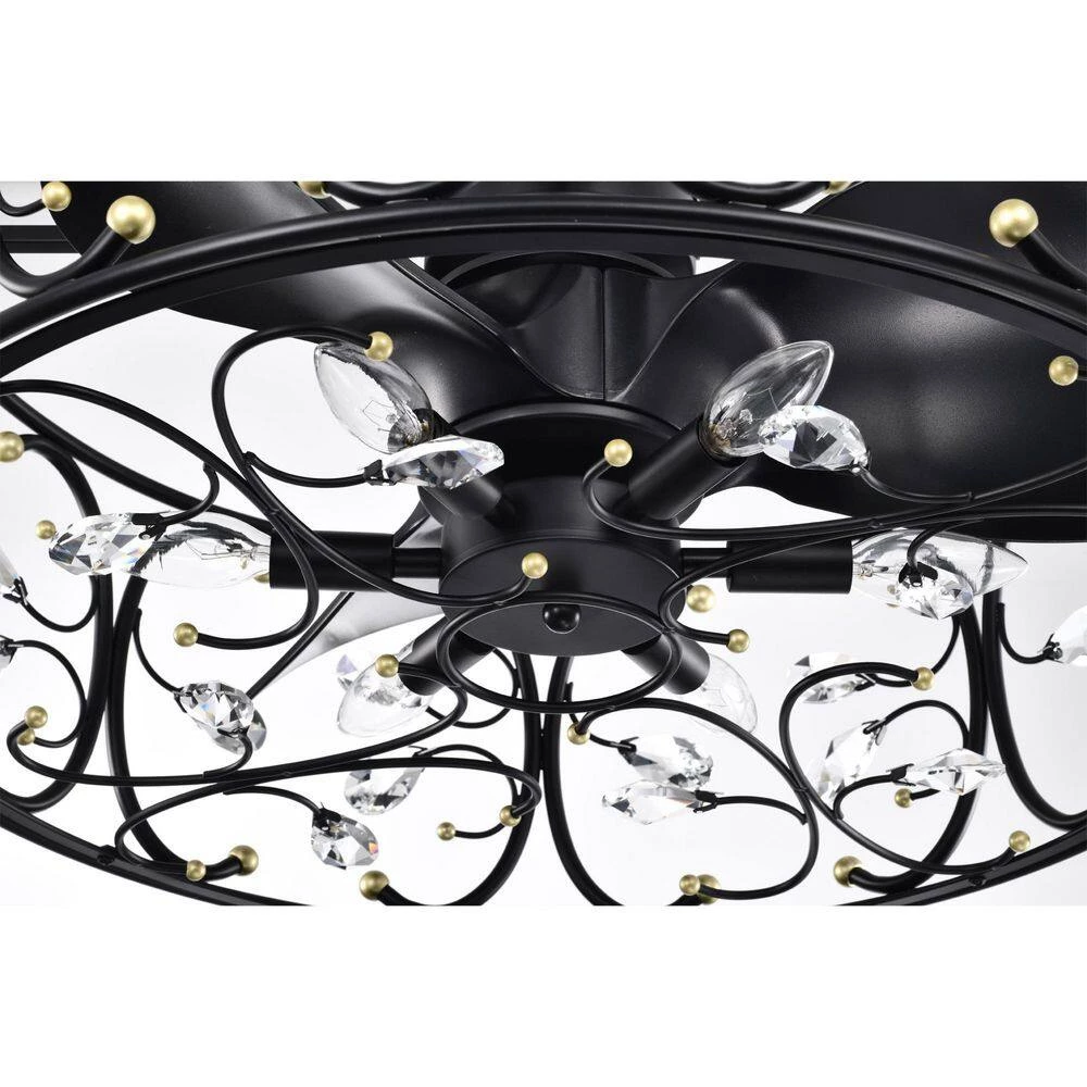 Raja 24 in. 6-Light Indoor Matte Black Ceiling Fan with Light Kit by Warehouse of Tiffany 11 Raja 24 in. 6-Light Indoor Matte Black Ceiling Fan with Light Kit by Warehouse of Tiffany - Image 9