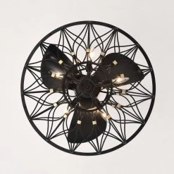 Melton 26 in. 5-Light Indoor Matte Black Ceiling Fan with Light Kit by Warehouse of Tiffany -Warehouse of Tiffany Shop matte black warehouse of tiffany ceiling fans with lights dy05y05mb 1d 1000