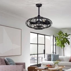 Melton 26 in. 5-Light Indoor Matte Black Ceiling Fan with Light Kit by Warehouse of Tiffany -Warehouse of Tiffany Shop matte black warehouse of tiffany ceiling fans with lights dy05y05mb 31 1000
