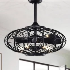 Melton 26 in. 5-Light Indoor Matte Black Ceiling Fan with Light Kit by Warehouse of Tiffany -Warehouse of Tiffany Shop matte black warehouse of tiffany ceiling fans with lights dy05y05mb 4f 1000