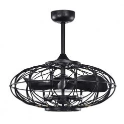 Melton 26 in. 5-Light Indoor Matte Black Ceiling Fan with Light Kit by Warehouse of Tiffany