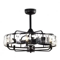 Yaiza 27 in. 6-Light Indoor Matte Black Ceiling Fan with Light Kit by Warehouse of Tiffany -Warehouse of Tiffany Shop matte black warehouse of tiffany ceiling fans with lights dy06y06mb c3 1000