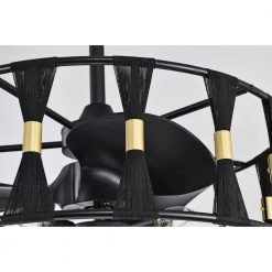 Helle 25 in. 5-Light Indoor Matte Black Ceiling Fan with Light Kit by Warehouse of Tiffany -Warehouse of Tiffany Shop matte black warehouse of tiffany ceiling fans with lights dy09y09bg 76 1000