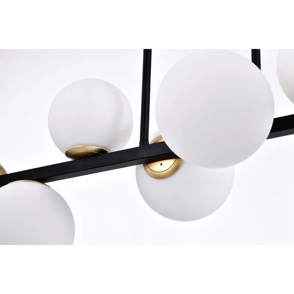 Pascaline 38 in. 8-Light Indoor Matte Black Finish Chandelier with Light Kit by Warehouse of Tiffany 5 Pascaline 38 in. 8-Light Indoor Matte Black Finish Chandelier with Light Kit by Warehouse of Tiffany - Image 3