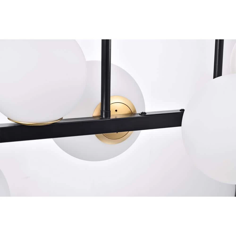 Pascaline 38 in. 8-Light Indoor Matte Black Finish Chandelier with Light Kit by Warehouse of Tiffany 4 Pascaline 38 in. 8-Light Indoor Matte Black Finish Chandelier with Light Kit by Warehouse of Tiffany - Image 2