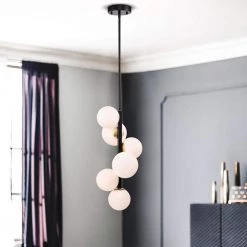 Tsukiko 11 in. 6-Light Indoor Matte Black Chandelier with Light Kit by Warehouse of Tiffany