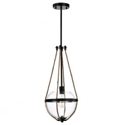Medeia 11 in. 1-Light Indoor Matte Black Pendant Light with Light Kit by Warehouse of Tiffany 15 Medeia 11 in. 1-Light Indoor Matte Black Pendant Light with Light Kit by Warehouse of Tiffany -Warehouse of Tiffany Shop matte black warehouse of tiffany chandeliers fd10026 1ri c3 1000
