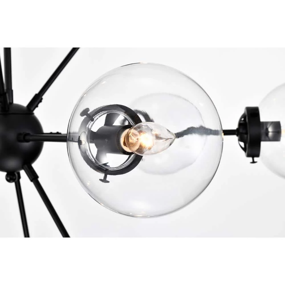 Masakee 39.4 in. 12-Light Indoor Matte Black Chandelier with Light Kit by Warehouse of Tiffany 6 Masakee 39.4 in. 12-Light Indoor Matte Black Chandelier with Light Kit by Warehouse of Tiffany - Image 4
