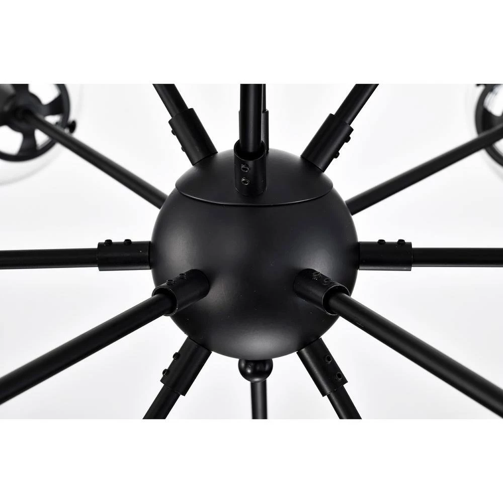 Masakee 39.4 in. 12-Light Indoor Matte Black Chandelier with Light Kit by Warehouse of Tiffany 5 Masakee 39.4 in. 12-Light Indoor Matte Black Chandelier with Light Kit by Warehouse of Tiffany - Image 3