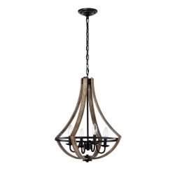 Perkins 4-Light Matte Black Indoor Chandelier with Light Kit by Warehouse of Tiffany