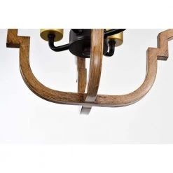 Ason 16 in. 4-Light Indoor Matte Black and Faux Wood Grain Finish Pendant with Light Kit by Warehouse of Tiffany -Warehouse of Tiffany Shop matte black warehouse of tiffany chandeliers md51 4 1d 1000