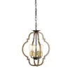 Ason 16 in. 4-Light Indoor Matte Black and Faux Wood Grain Finish Pendant with Light Kit by Warehouse of Tiffany -Warehouse of Tiffany Shop matte black warehouse of tiffany chandeliers md51 4 64 1000