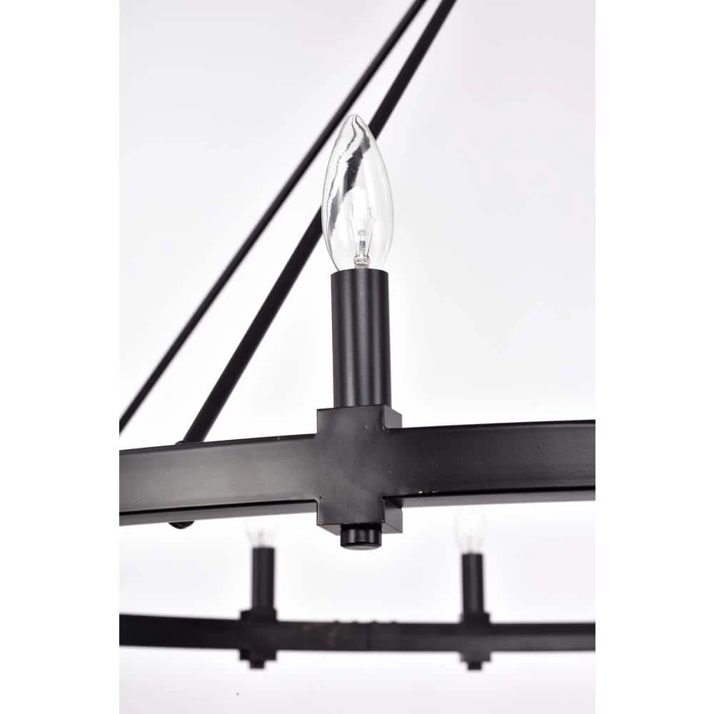 Elijah 47.2 in. 16-Light Matte Black Indoor Chandelier with Light Kit by Warehouse of Tiffany 6 Elijah 47.2 in. 16-Light Matte Black Indoor Chandelier with Light Kit by Warehouse of Tiffany - Image 4