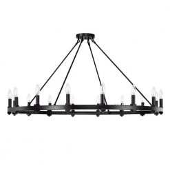 Elijah 47.2 in. 16-Light Matte Black Indoor Chandelier with Light Kit by Warehouse of Tiffany 12 Elijah 47.2 in. 16-Light Matte Black Indoor Chandelier with Light Kit by Warehouse of Tiffany -Warehouse of Tiffany Shop matte black warehouse of tiffany chandeliers md64 16mb 44 1000