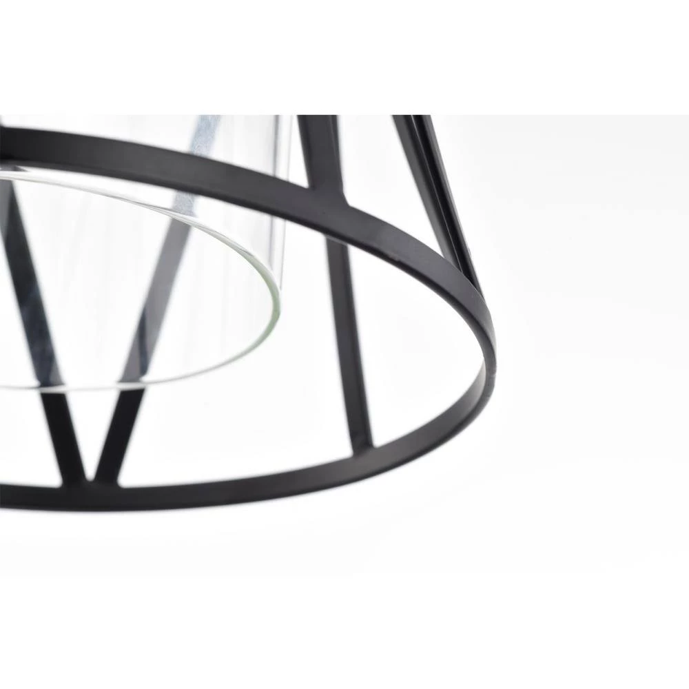 Antonia 7 in. 1-Light Indoor Matte Black Shaded Pendant Ceiling Light by Warehouse of Tiffany 5 Antonia 7 in. 1-Light Indoor Matte Black Shaded Pendant Ceiling Light by Warehouse of Tiffany - Image 3