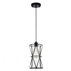 Antonia 7 in. 1-Light Indoor Matte Black Shaded Pendant Ceiling Light by Warehouse of Tiffany