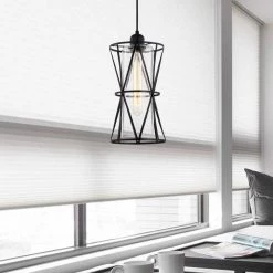 Antonia 7 in. 1-Light Indoor Matte Black Shaded Pendant Ceiling Light by Warehouse of Tiffany 15 Antonia 7 in. 1-Light Indoor Matte Black Shaded Pendant Ceiling Light by Warehouse of Tiffany -Warehouse of Tiffany Shop matte black warehouse of tiffany chandeliers pd034mb c3 1000