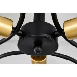 Lucina 25 in. 3-Light Indoor Matte Black Semi-Flush Mount Ceiling Light with Light Kit and Remote by Warehouse of Tiffany -Warehouse of Tiffany Shop matte black warehouse of tiffany flush mount lights 2031 3bg 1d 1000