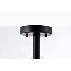 Camilla 28 in. 9-LightIndoor Matte Black Semi-Flush Mount Ceiling Light with Light Kit and Remote by Warehouse of Tiffany -Warehouse of Tiffany Shop matte black warehouse of tiffany flush mount lights 2031 9bg 1f 1000