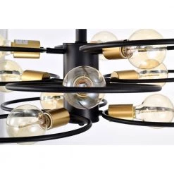 Camilla 28 in. 9-LightIndoor Matte Black Semi-Flush Mount Ceiling Light with Light Kit and Remote by Warehouse of Tiffany -Warehouse of Tiffany Shop matte black warehouse of tiffany flush mount lights 2031 9bg fa 1000