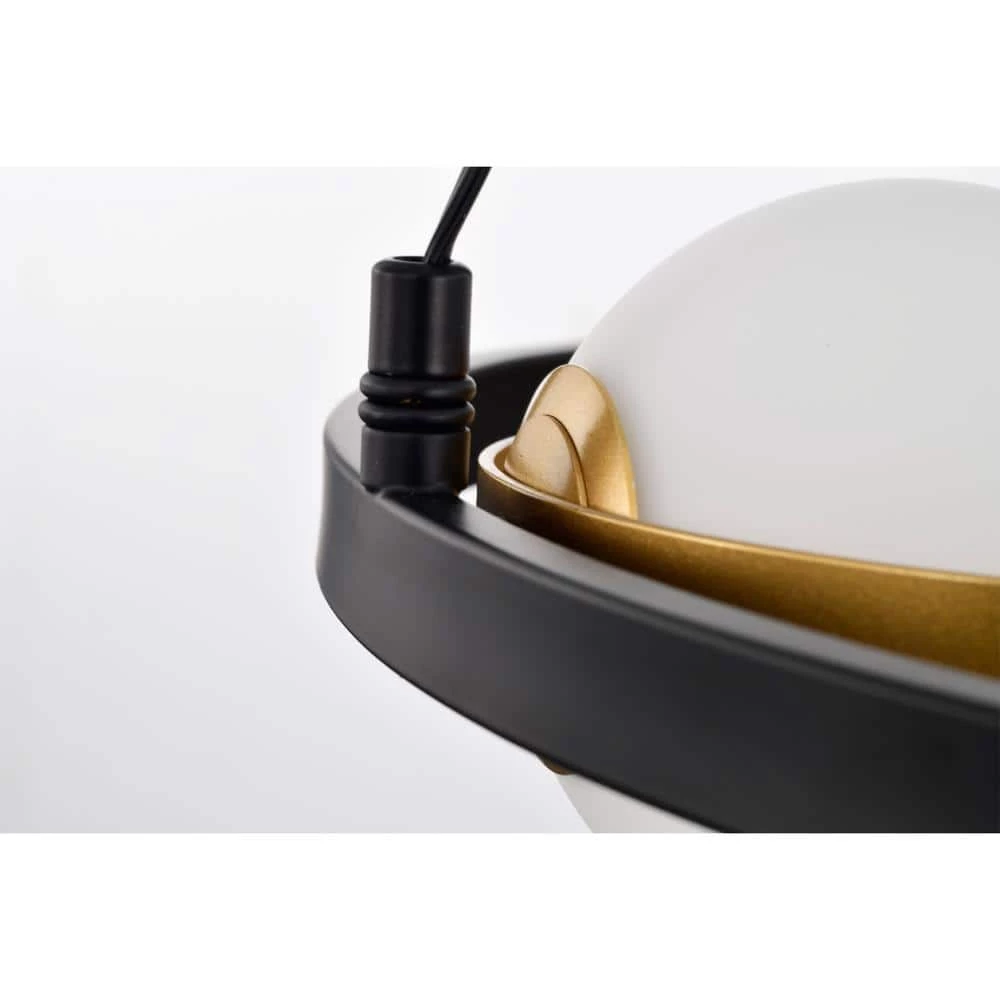 Pomponia 18 in. 4-Light Indoor Matte Black and Satin Gold Semi-Flush Mount Chandelier with Light Kit by Warehouse of Tiffany 9 Pomponia 18 in. 4-Light Indoor Matte Black and Satin Gold Semi-Flush Mount Chandelier with Light Kit by Warehouse of Tiffany - Image 7