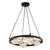 Pomponia 18 in. 4-Light Indoor Matte Black and Satin Gold Semi-Flush Mount Chandelier with Light Kit by Warehouse of Tiffany