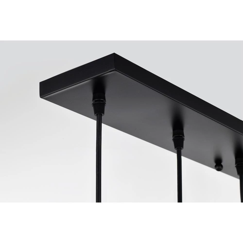 Berenice 33 in. 5-Light Indoor Matte Black and Satin Gold Semi Flush Mount Chandelier with Light Kit by Warehouse of Tiffany 8 Berenice 33 in. 5-Light Indoor Matte Black and Satin Gold Semi Flush Mount Chandelier with Light Kit by Warehouse of Tiffany - Image 6