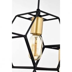 Berenice 33 in. 5-Light Indoor Matte Black and Satin Gold Semi Flush Mount Chandelier with Light Kit by Warehouse of Tiffany 17 Berenice 33 in. 5-Light Indoor Matte Black and Satin Gold Semi Flush Mount Chandelier with Light Kit by Warehouse of Tiffany -Warehouse of Tiffany Shop matte black warehouse of tiffany flush mount lights 2037 5bg 44 1000