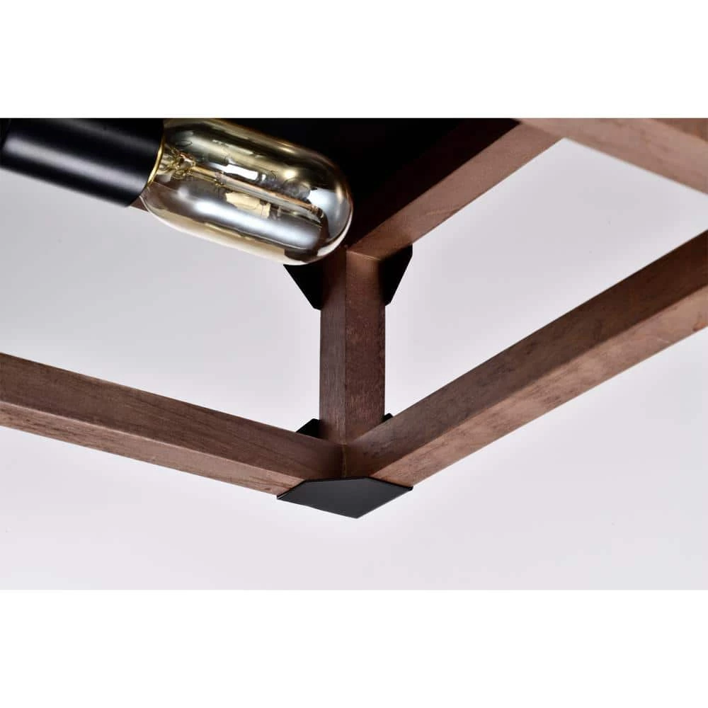 Irmana 12 in. 2-Light Indoor Brown and Matte Black Flush Mount with Light Kit by Warehouse of Tiffany 5 Irmana 12 in. 2-Light Indoor Brown and Matte Black Flush Mount with Light Kit by Warehouse of Tiffany - Image 3