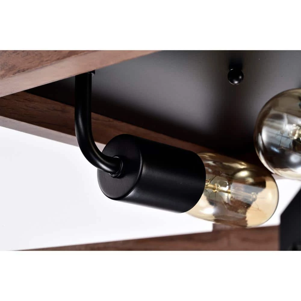 Irmana 12 in. 2-Light Indoor Brown and Matte Black Flush Mount with Light Kit by Warehouse of Tiffany 8 Irmana 12 in. 2-Light Indoor Brown and Matte Black Flush Mount with Light Kit by Warehouse of Tiffany - Image 6