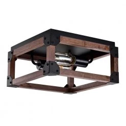 Irmana 12 in. 2-Light Indoor Brown and Matte Black Flush Mount with Light Kit by Warehouse of Tiffany 14 Irmana 12 in. 2-Light Indoor Brown and Matte Black Flush Mount with Light Kit by Warehouse of Tiffany -Warehouse of Tiffany Shop matte black warehouse of tiffany flush mount lights 2042 2fm c3 1000