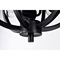 Fiona 12 in. 3-Light Indoor Matte Black and Faux Wood Grain Finish Flush Mount with Light Kit by Warehouse of Tiffany -Warehouse of Tiffany Shop matte black warehouse of tiffany flush mount lights 2043 3fm 1d 1000