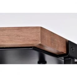 Fiona 12 in. 3-Light Indoor Matte Black and Faux Wood Grain Finish Flush Mount with Light Kit by Warehouse of Tiffany -Warehouse of Tiffany Shop matte black warehouse of tiffany flush mount lights 2043 3fm 1f 1000