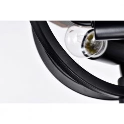 Fiona 12 in. 3-Light Indoor Matte Black and Faux Wood Grain Finish Flush Mount with Light Kit by Warehouse of Tiffany -Warehouse of Tiffany Shop matte black warehouse of tiffany flush mount lights 2043 3fm 76 1000